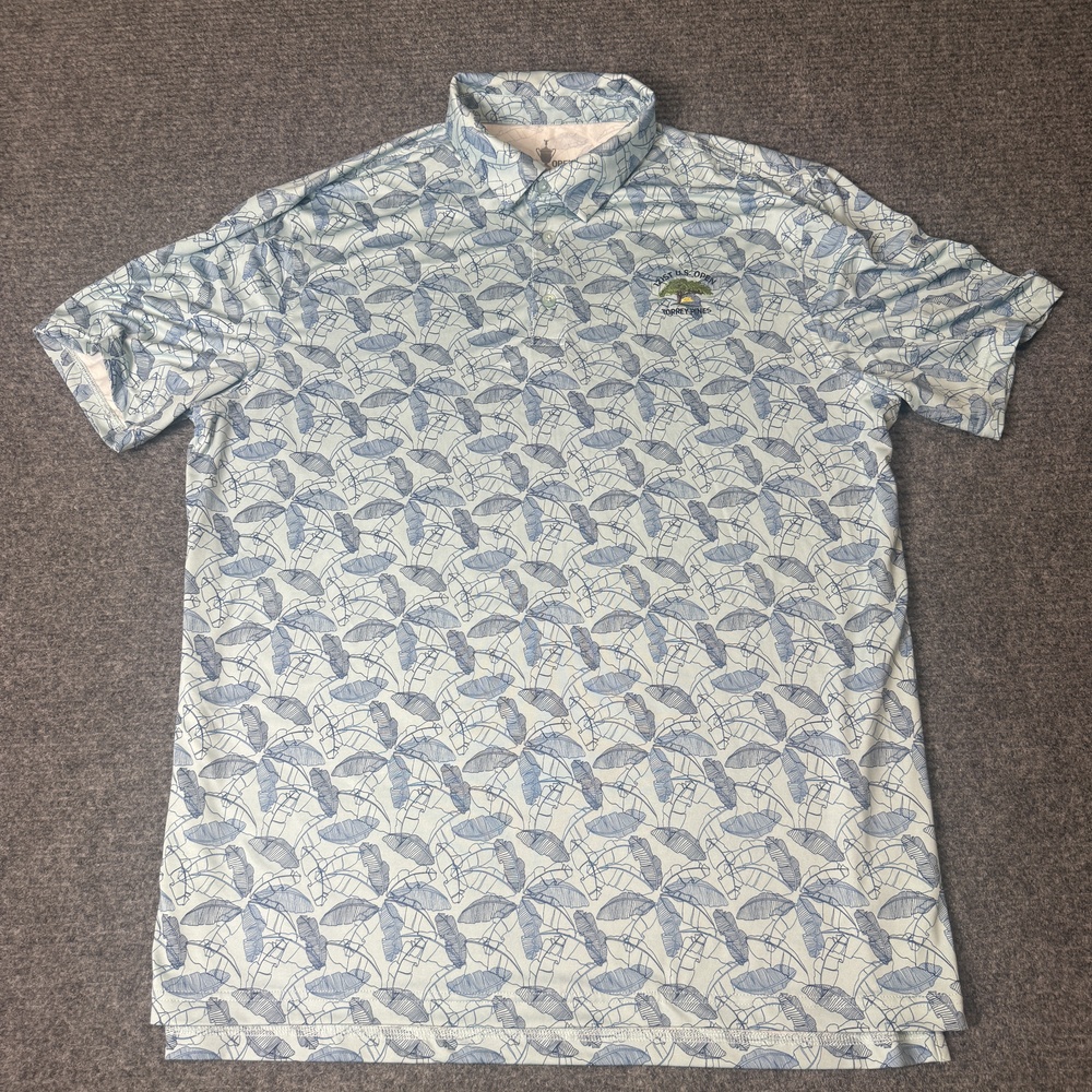U.S. Open Torrey Pines Polo Shirt Mens XL Blue Golf Performance Hawaiian Print
